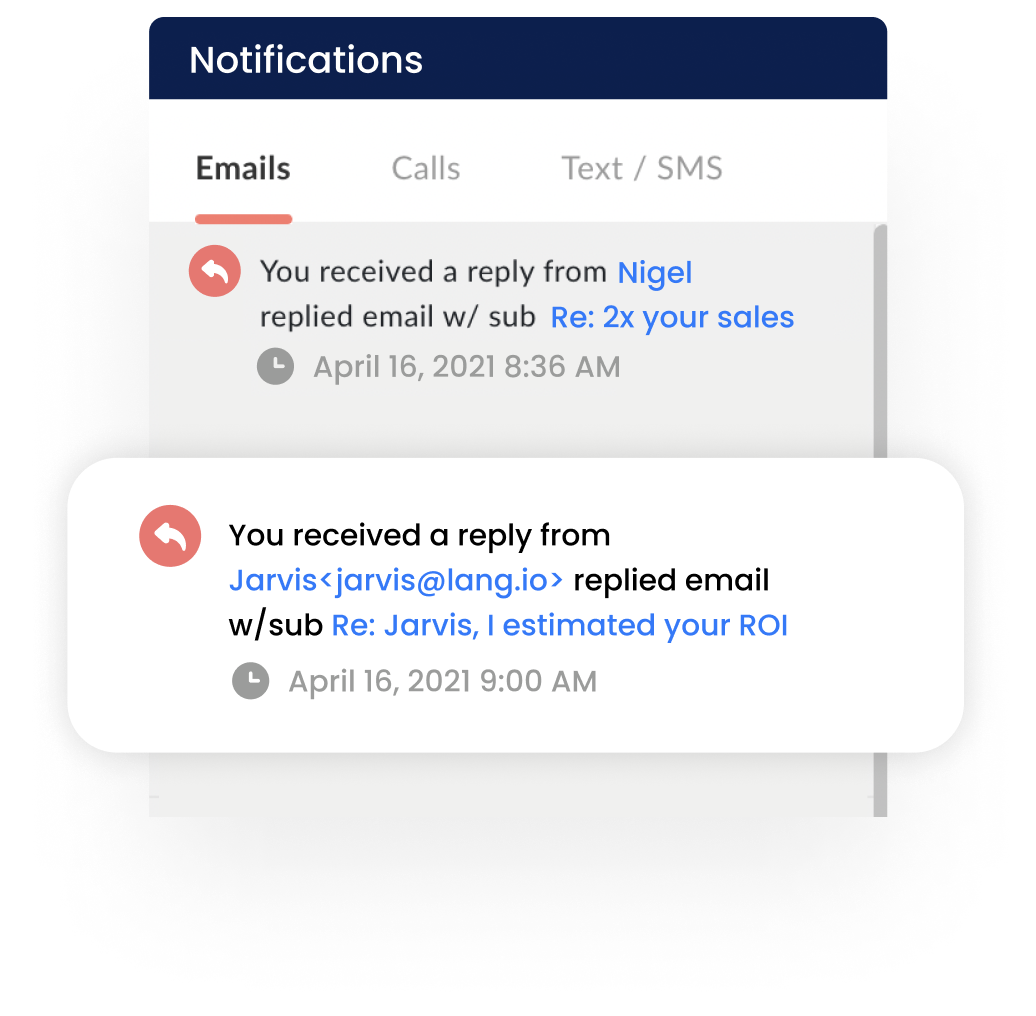 Detect replies instantly with email automation software offered by Outplay