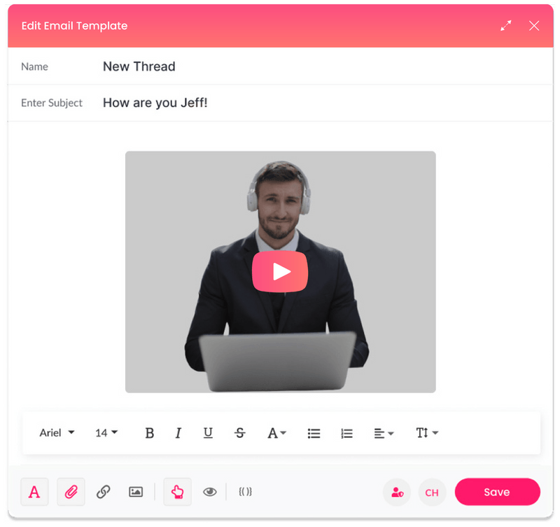 Use Outplay’s Cold email tool for sending video messages to personalize your cadence